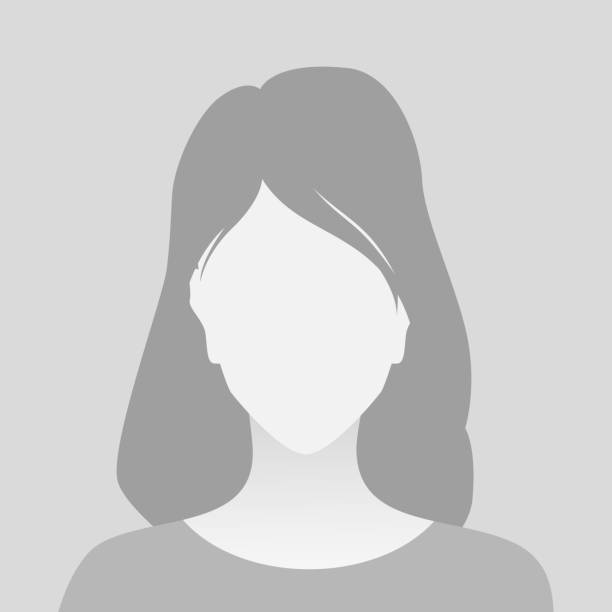 person gray photo placeholder woman in t shirt on gray background